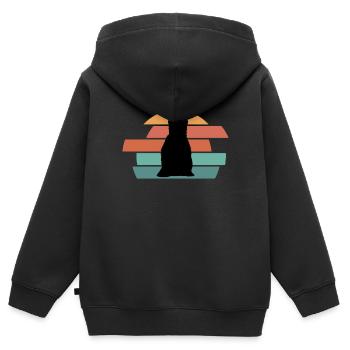 Bär Wildnis Braunbär - Kinder Premium Organic Zip Hoodie - Schwarz - Hinten - AI Model Kid Male (0cm)