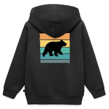 Bär Wildnis Braunbär - Kinder Premium Organic Zip Hoodie - Schwarz - Hinten - AI Model Kid Male (0cm)