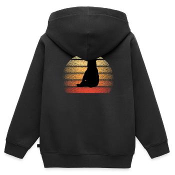 Bär Wildnis Braunbär - Kinder Premium Organic Zip Hoodie - Schwarz - Hinten - AI Model Kid Male (0cm)