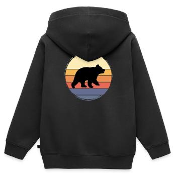 Bär Wildnis Braunbär - Kinder Premium Organic Zip Hoodie - Schwarz - Hinten - AI Model Kid Male (0cm)