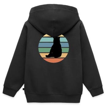 Bär Wildnis Braunbär - Kinder Premium Organic Zip Hoodie - Schwarz - Hinten - AI Model Kid Male (0cm)