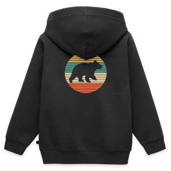 Bär Wildnis Braunbär - Kinder Premium Organic Zip Hoodie - Schwarz - Hinten - AI Model Kid Male (0cm)
