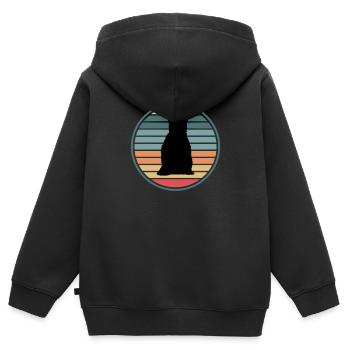 Bär Wildnis Braunbär - Kinder Premium Organic Zip Hoodie - Schwarz - Hinten - AI Model Kid Male (0cm)