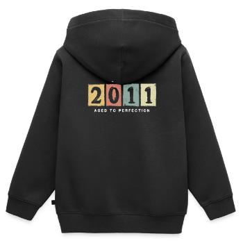 2011 Geburtstag vintage Geschenkidee - Kinder Premium Organic Zip Hoodie - Schwarz - Hinten - AI Model Kid Male (0cm)