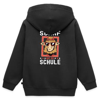 Schulkind Cooles Schaf Einschulung Schulanfang Fun - Kinder Premium Organic Zip Hoodie - Schwarz - Hinten - AI Model Kid Male (0cm)