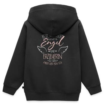 Erzieherin - Kinder Premium Organic Zip Hoodie - Schwarz - Hinten - AI Model Kid Male (0cm)