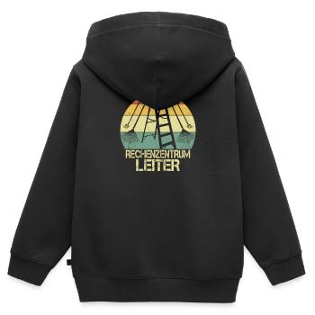 Rechenzentrum Retro Vintage Rechen & Besen Leiter - Kinder Premium Organic Zip Hoodie - Schwarz - Hinten - AI Model Kid Male (0cm)