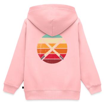 Vintage Eskrima Kali Arnis Sparring Bâtons Escrima - Sweat Premium à capuche zippé enfant bio - rose - Dos - AI Model Kid Female (0cm)