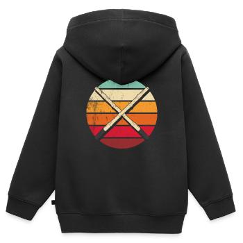 Vintage Eskrima Kali Arnis Sparring Bâtons Escrima - Sweat Premium à capuche zippé enfant bio - noir - Dos - AI Model Kid Male (0cm)
