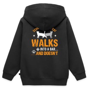 Schrödingers Katze geht in eine Bar und tut nicht - Kinder Premium Organic Zip Hoodie - Schwarz - Hinten - AI Model Kid Male (0cm)