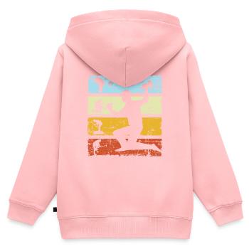 Retro Vintage Geologist Geology Stone Sunset - Kinder Premium Organic Zip Hoodie - Rosa - Hinten - AI Model Kid Female (0cm)