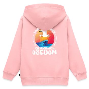 Lasst mich durch nach Usedom Möwe Sonne Strand - Kinder Premium Organic Zip Hoodie - Rosa - Hinten - AI Model Kid Female (0cm)