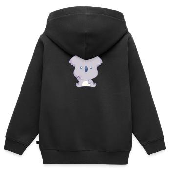 Koala Mittelfinger - Kinder Premium Organic Zip Hoodie - Schwarz - Hinten - AI Model Kid Male (0cm)
