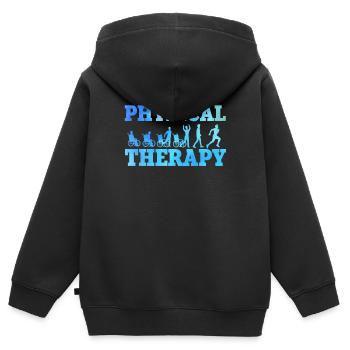 Physiotherapie - Kinder Premium Organic Zip Hoodie - Schwarz - Hinten - AI Model Kid Male (0cm)
