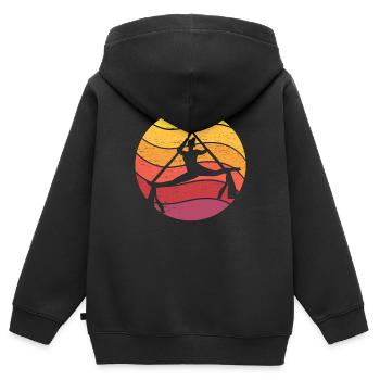Gymnastik Sport Vintage Aerial Silk - Kinder Premium Organic Zip Hoodie - Schwarz - Hinten - AI Model Kid Male (0cm)
