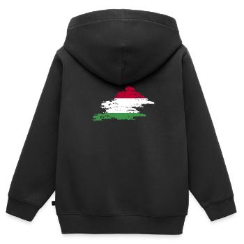 Ungarn Ungarisch Ungarische Flagge - Kinder Premium Organic Zip Hoodie - Schwarz - Hinten - AI Model Kid Male (0cm)