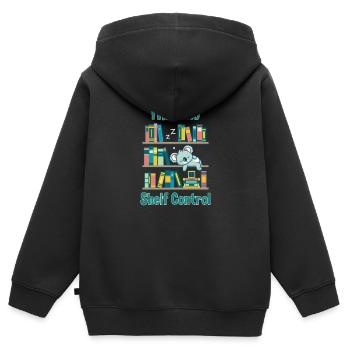 I have no Shelf Control - Kinder Premium Organic Zip Hoodie - Schwarz - Hinten - AI Model Kid Male (0cm)