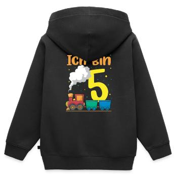 5. Geburtstag Junge Ich Bin Fünf Jahre Alt Zug - Kinder Premium Organic Zip Hoodie - Schwarz - Hinten - AI Model Kid Male (0cm)