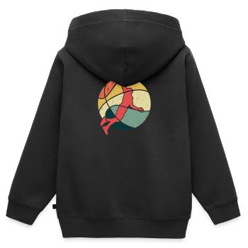 Basketball Basketballer Basketballspieler Geschenk - Kinder Premium Organic Zip Hoodie - Schwarz - Hinten - AI Model Kid Male (0cm)