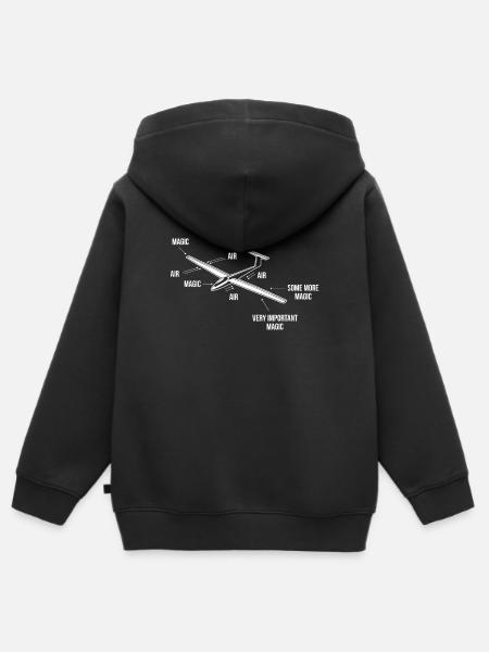 Segelfliegen Magie Segelflieger Segelflugzeug - Premium børne zip-hættetrøje økologisk - sort