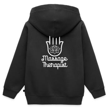 Massage-Therapeut - Kinder Premium Organic Zip Hoodie - Schwarz - Hinten - AI Model Kid Male (0cm)