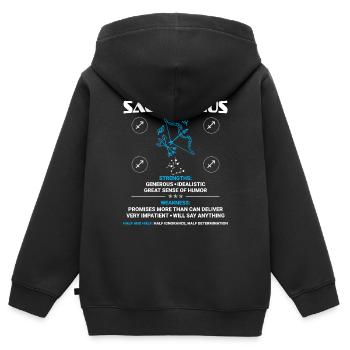 Sagittaire Astrologie - Sweat Premium à capuche zippé enfant bio - noir - Dos - AI Model Kid Male (0cm)