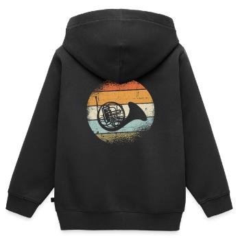 Horn - Kinder Premium Organic Zip Hoodie - Schwarz - Hinten - AI Model Kid Male (0cm)