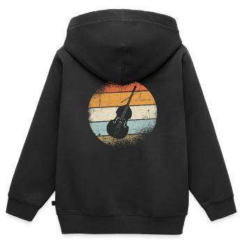 Kontrabass - Kinder Premium Organic Zip Hoodie - Schwarz - Hinten - AI Model Kid Male (0cm)