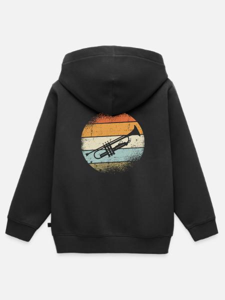 Trompete Instrument - Kinder Premium Organic Zip Hoodie - Schwarz