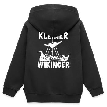 Kleiner Wikinger Wikinger Schiff - Kinder Premium Organic Zip Hoodie - Schwarz - Hinten - AI Model Kid Male (0cm)