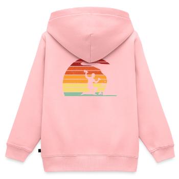 Retro Vintage Geologist Geology Stone Sunset - Kinder Premium Organic Zip Hoodie - Rosa - Hinten - AI Model Kid Female (0cm)