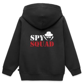 Agent secret espion - Sweat Premium à capuche zippé enfant bio - noir - Dos - AI Model Kid Male (0cm)