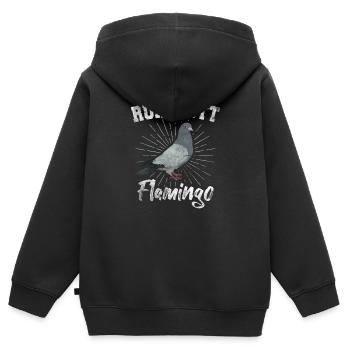 Tauben Ruhrpott Flamingo Taube Taubenzüchter - Kinder Premium Organic Zip Hoodie - Schwarz - Hinten - AI Model Kid Male (0cm)