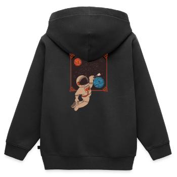 Weltraum Astronaut - Kinder Premium Organic Zip Hoodie - Schwarz - Hinten - AI Model Kid Male (0cm)