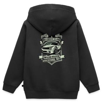 Auto Sportwagen - Kinder Premium Organic Zip Hoodie - Schwarz - Hinten - AI Model Kid Male (0cm)