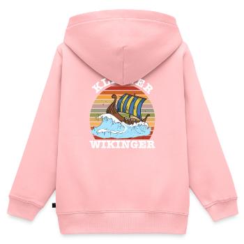 Kleiner Wikinger Wikingerboot - Kinder Premium Organic Zip Hoodie - Rosa - Hinten - AI Model Kid Female (0cm)