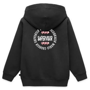 Reconnaissance du superviseur Cadeau de chef de superviseur - Sweat Premium à capuche zippé enfant bio - noir - Dos - AI Model Kid Male (0cm)