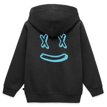 Gesicht Lachen - Kinder Premium Organic Zip Hoodie - Schwarz - Hinten - AI Model Kid Male (0cm)