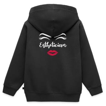 Kosmetiker - Kinder Premium Organic Zip Hoodie - Schwarz - Hinten - AI Model Kid Male (0cm)