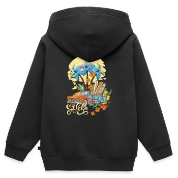 Aloha Sommer Aloha Haweii - Sweat Premium à capuche zippé enfant bio - noir - Dos - AI Model Kid Male (0cm)