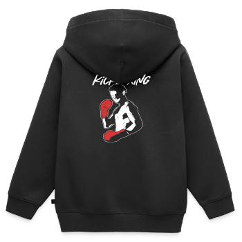 Kick boxing Kickboxer - Kinder Premium Organic Zip Hoodie - Schwarz - Hinten - AI Model Kid Male (0cm)
