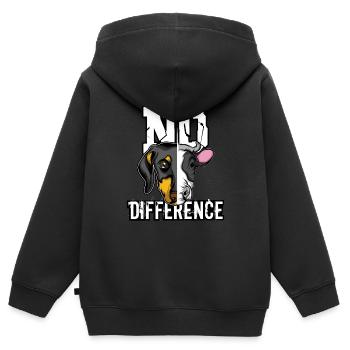 Tierschutz Vegan - Kinder Premium Organic Zip Hoodie - Schwarz - Hinten - AI Model Kid Male (0cm)
