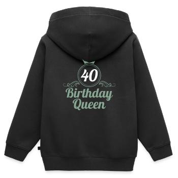 40. Geburtstag 40 Jahre 40er Birthday Queen - Kinder Premium Organic Zip Hoodie - Schwarz - Hinten - AI Model Kid Male (0cm)