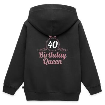 40. Geburtstag 40 Jahre 40er Birthday Queen - Kinder Premium Organic Zip Hoodie - Schwarz - Hinten - AI Model Kid Male (0cm)