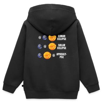 Astronomy Lunar Solar Eclipse Apocalypse - Kinder Premium Organic Zip Hoodie - Schwarz - Hinten - AI Model Kid Male (0cm)
