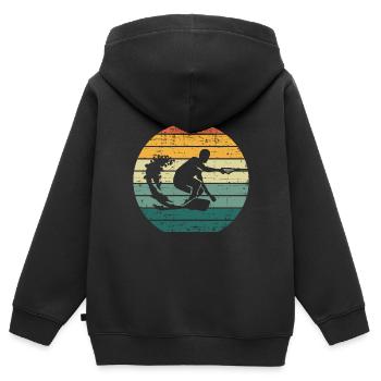 Wakeboard wakeboard wakeboard rétro Wakeboard Wakeboard - Sweat Premium à capuche zippé enfant bio - noir - Dos - AI Model Kid Male (0cm)