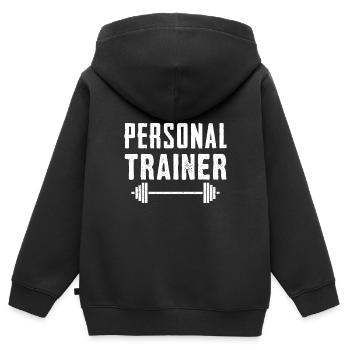 Persönlicher Trainer - Kinder Premium Organic Zip Hoodie - Schwarz - Hinten - AI Model Kid Male (0cm)