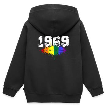 1969 Geburtstag Homosexuell LGBT - Kinder Premium Organic Zip Hoodie - Schwarz - Hinten - AI Model Kid Male (0cm)