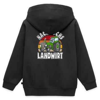 Baby Geburt Nachwuchs Landwirt Familie Geschenk - Kinder Premium Organic Zip Hoodie - Schwarz - Hinten - AI Model Kid Male (0cm)