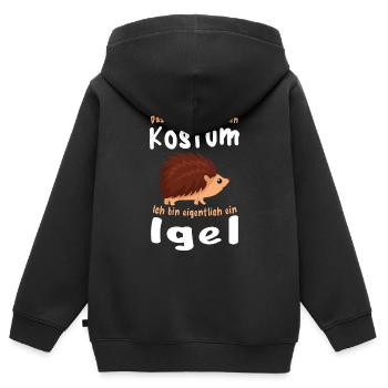 Igel Menschen Kostüm Lustiges Stacheltier - Kinder Premium Organic Zip Hoodie - Schwarz - Hinten - AI Model Kid Male (0cm)